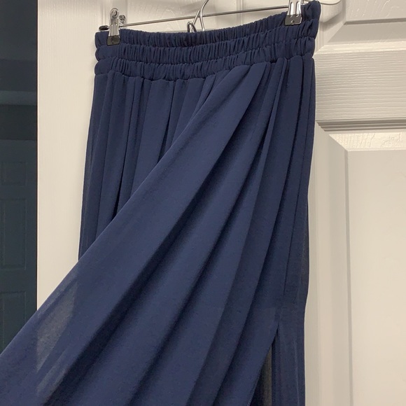 Mango Maxi Skirt in Navy Blue - Picture 2 of 4